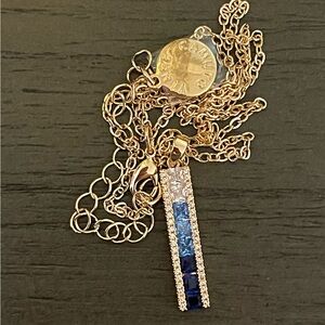 Vince Camuto Gold Necklace with Blue Gradient Pendant